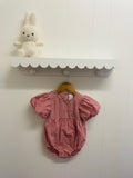 GINGHAM ROMPER WITH BALLOON SLEEVES